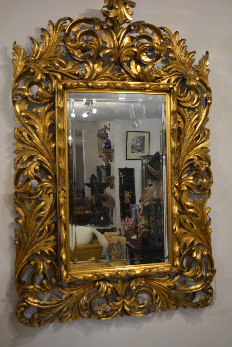 Miroir , Baroque, Francais, Doré, -photo-3