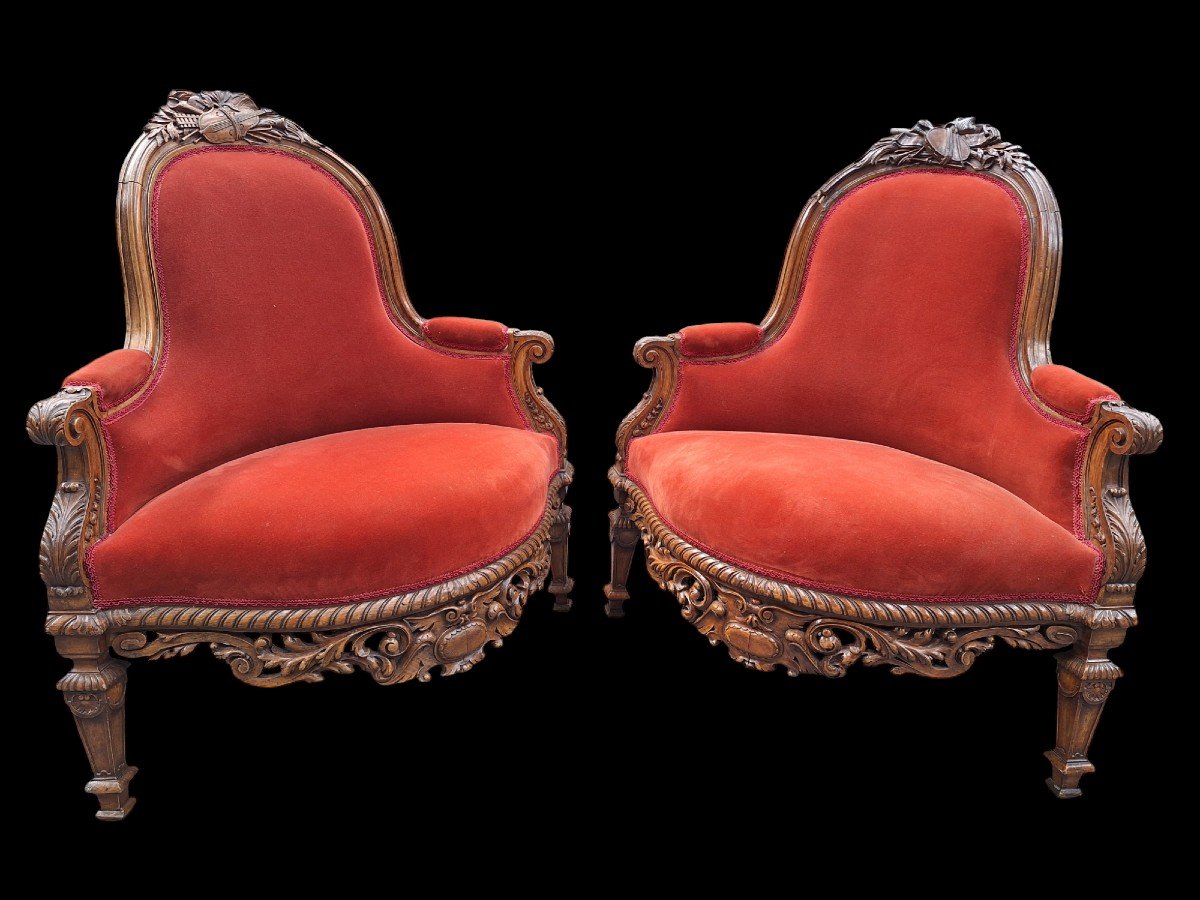Paire De Fauteuils De Coin.-photo-2