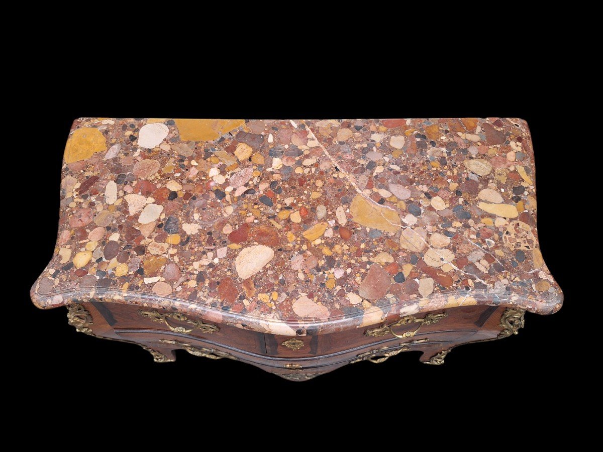 Une belle Commode 18ième En Marqueterie  Estampillé Joseph Schmitz.-photo-4