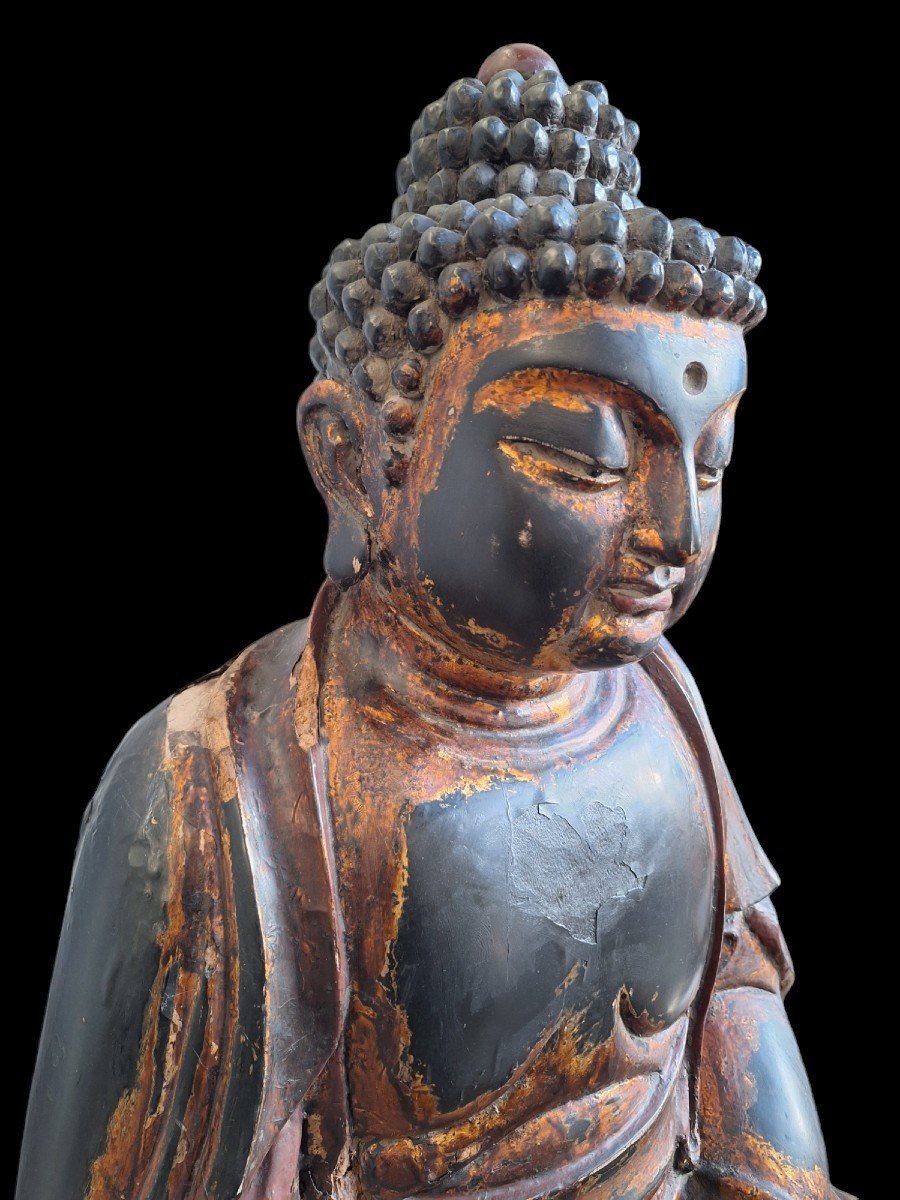 Deux Grandes Statues Japonais  De Bouddha.-photo-4