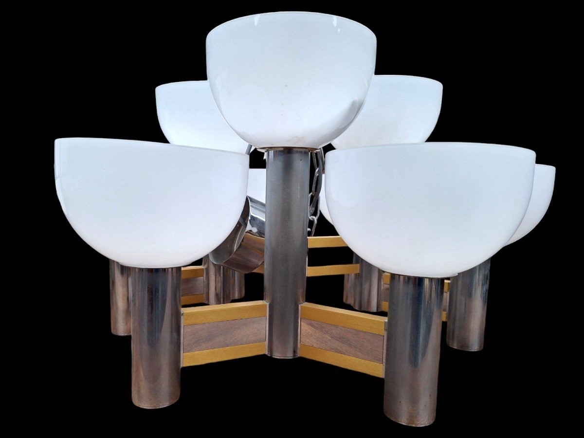 Paire Des Lustres Vintage, Gaetano Sciolari.-photo-2