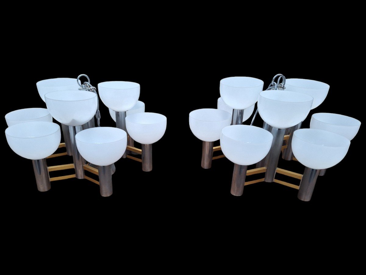 Paire Des Lustres Vintage, Gaetano Sciolari.