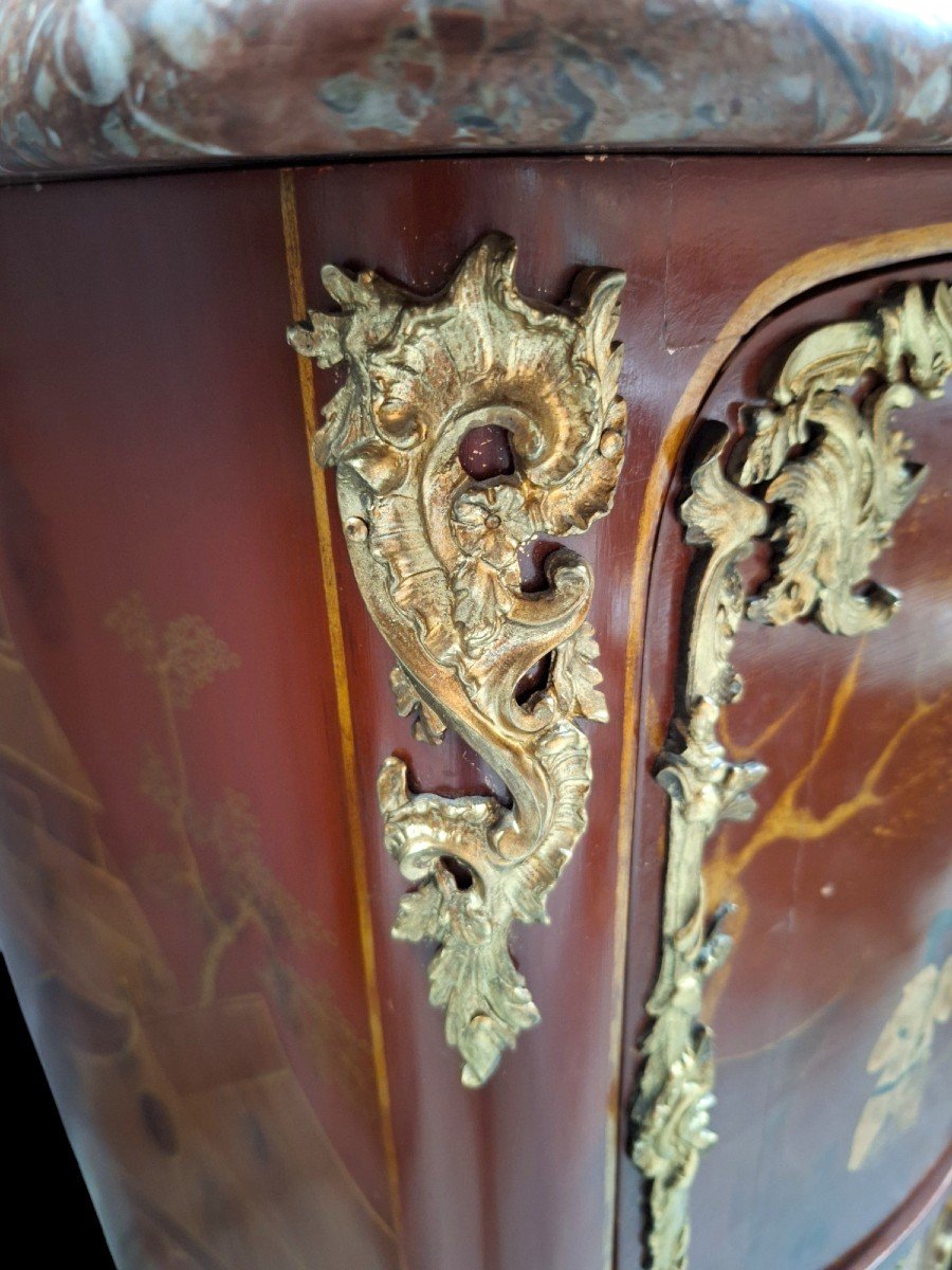 Secrétaire Chinoiserie Du 18ème Siècle En Laque Par Jacques Dubois (1694-1763)-photo-5