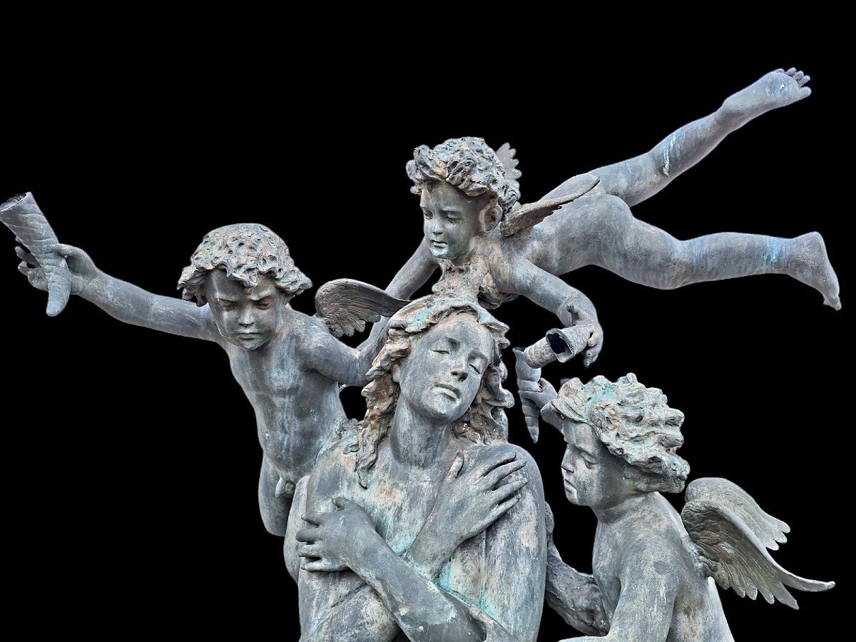 Fontaine Bronze Avec Anges -photo-4