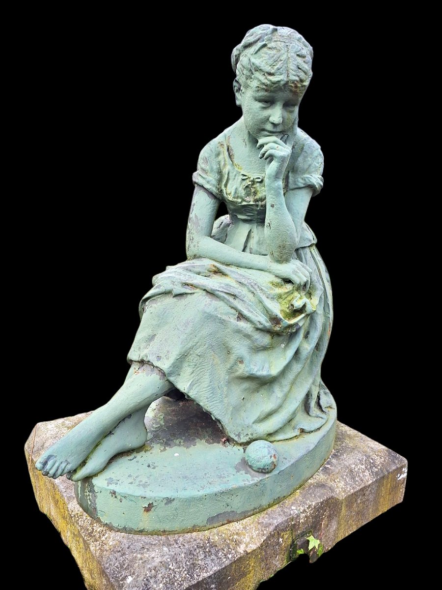 Cast Iron Statue Representing "cinderella"-photo-2