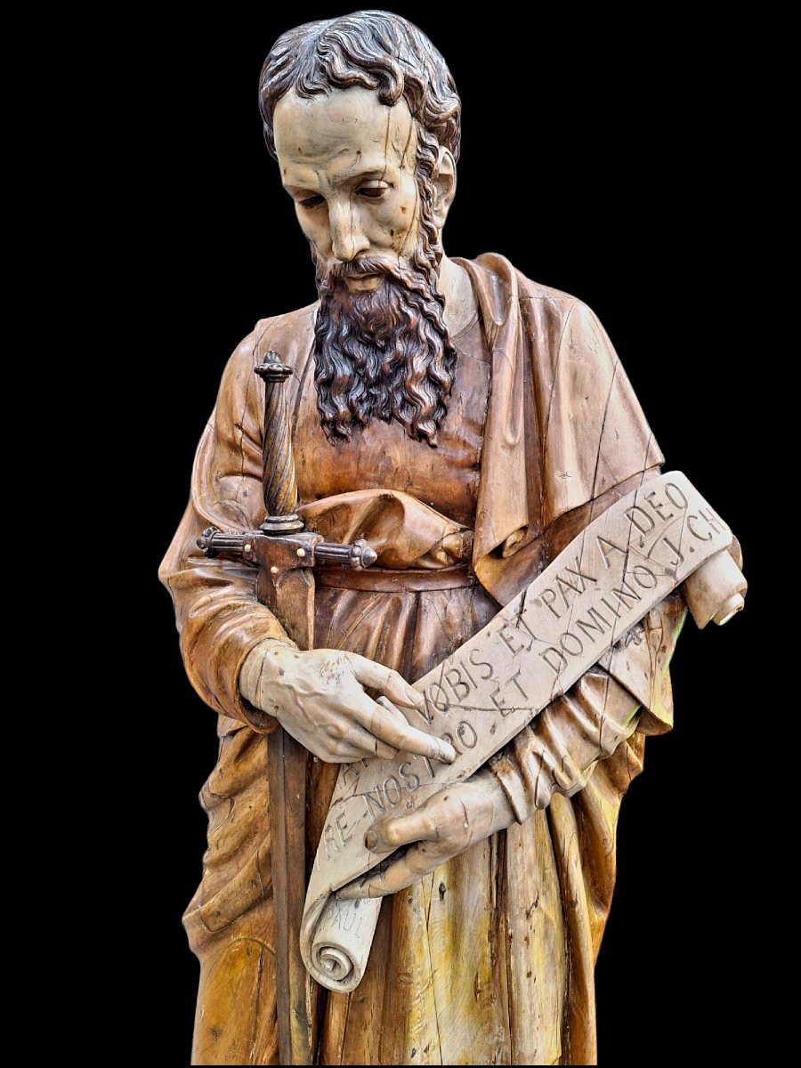 Grand Statue En Bois Du St. Paul-photo-1