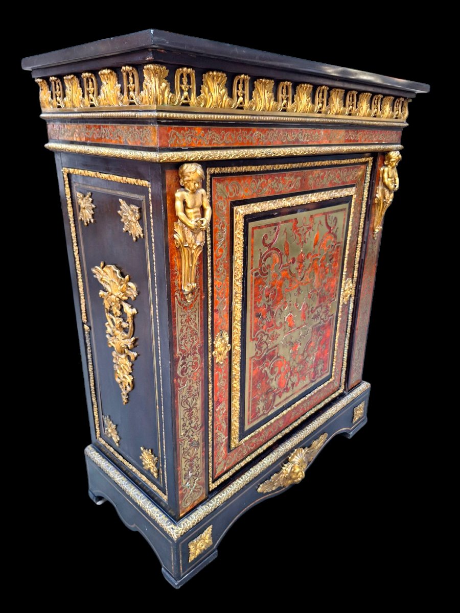 Meuble d'Entre-deux En Marqueterie "boulle"-photo-2