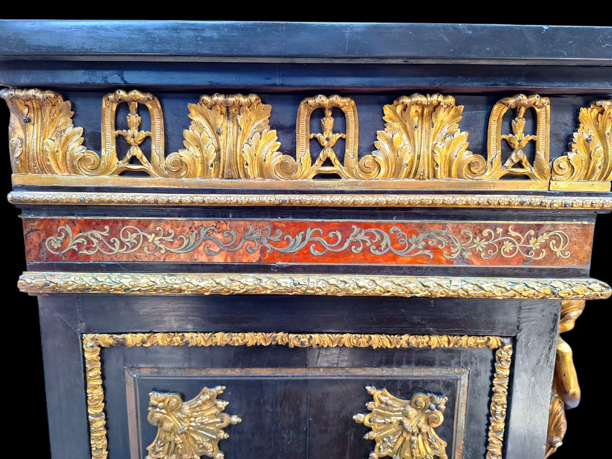 Meuble d'Entre-deux En Marqueterie "boulle"-photo-3