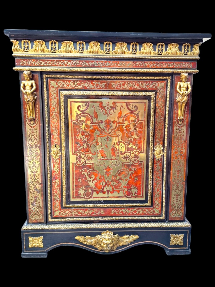 Meuble d'Entre-deux En Marqueterie "boulle"