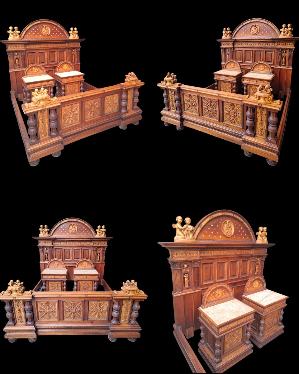 Monumental Carved Bedroom In Renaissance Style-photo-5