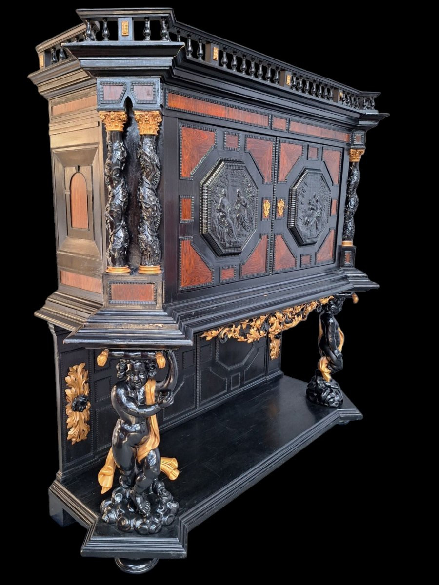 Cabinet Secrétaire En Style Baroque 19ième -photo-2