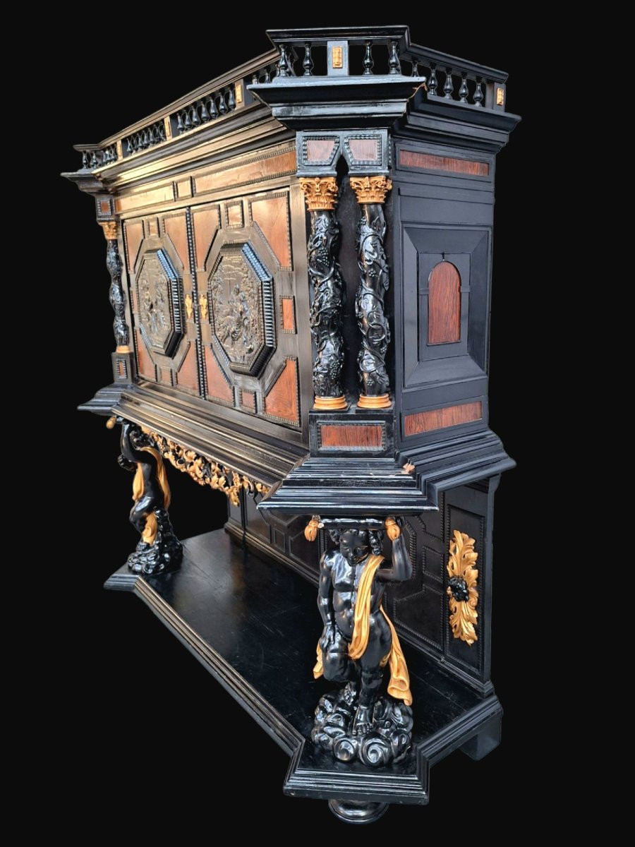 Cabinet Secrétaire En Style Baroque 19ième -photo-4