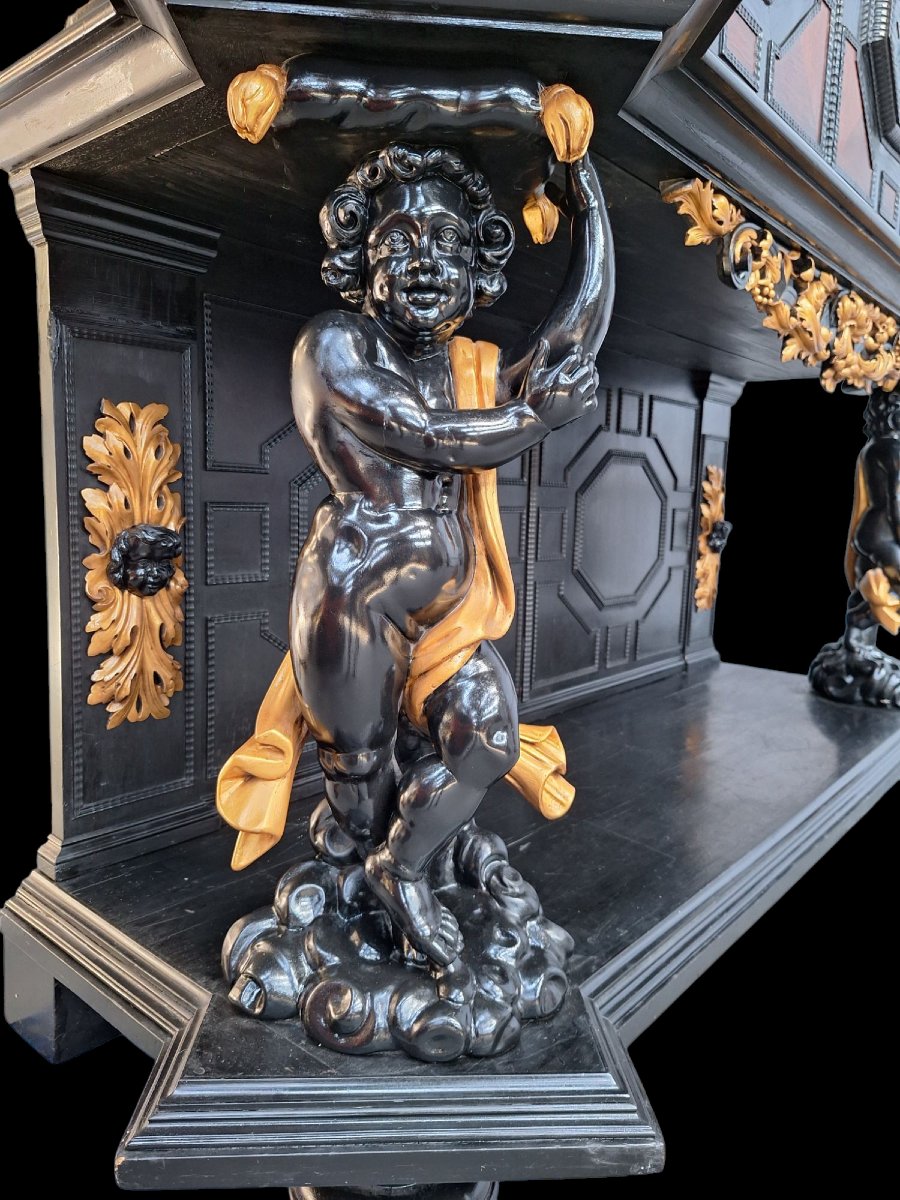 Cabinet Secrétaire En Style Baroque 19ième -photo-2