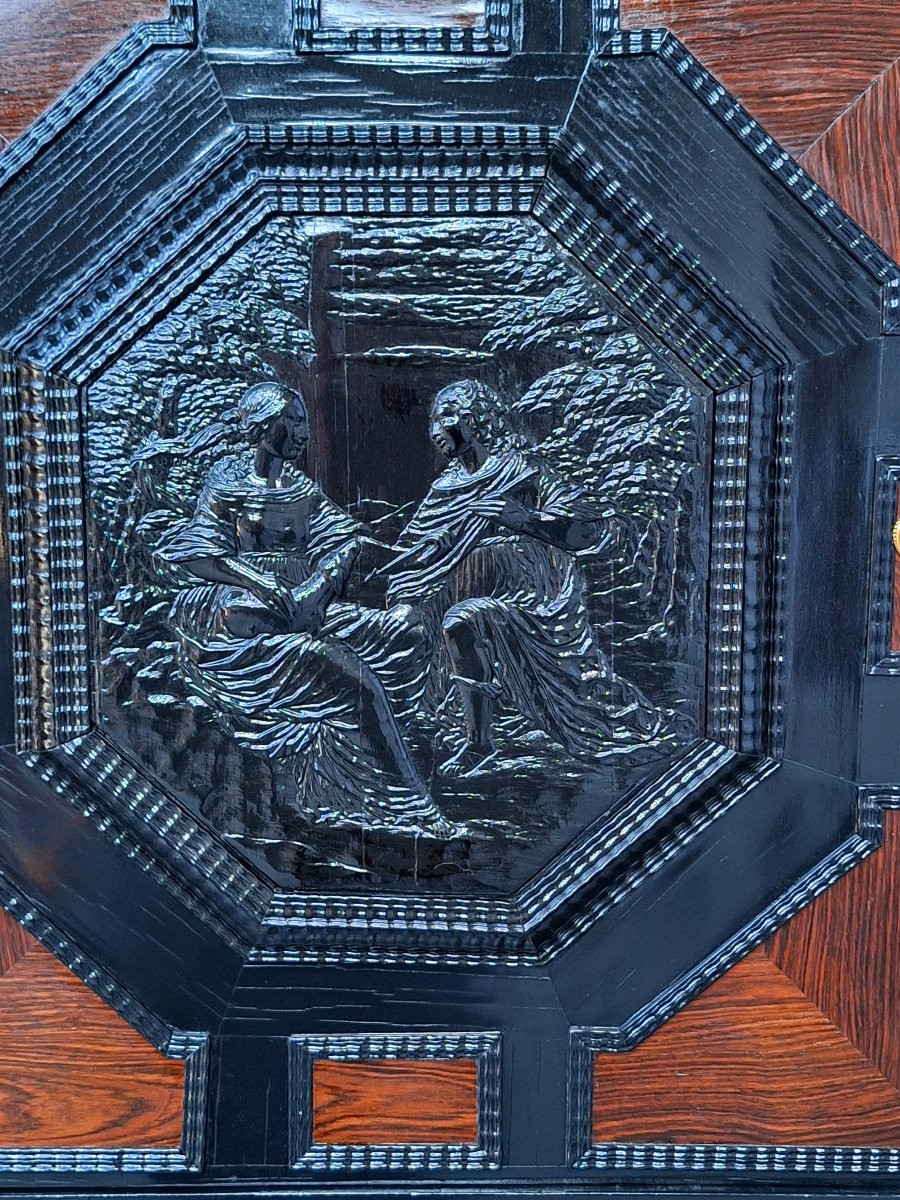 Cabinet Secrétaire En Style Baroque 19ième -photo-6