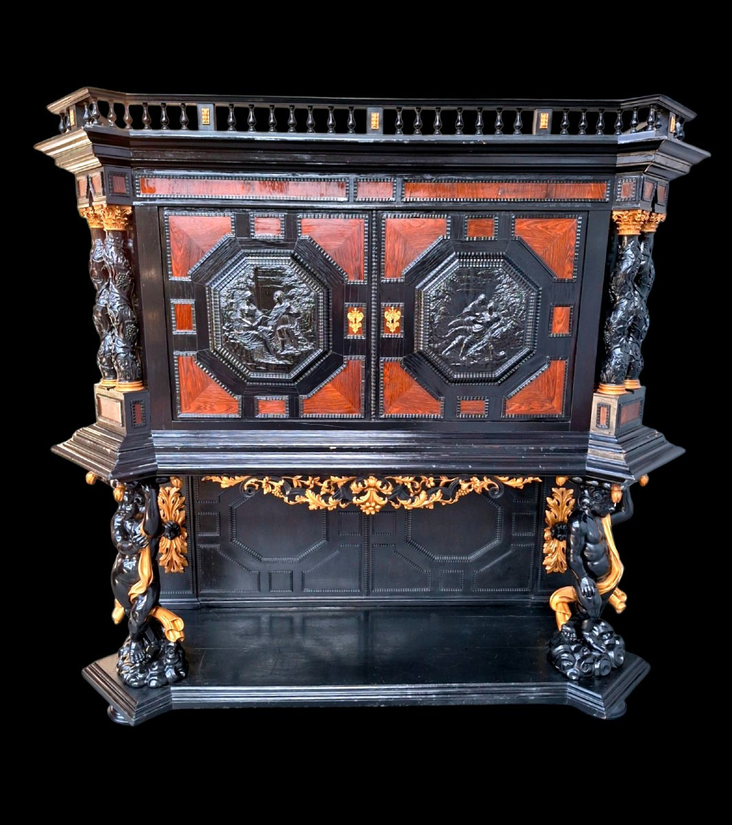 Cabinet Secrétaire En Style Baroque 19ième 