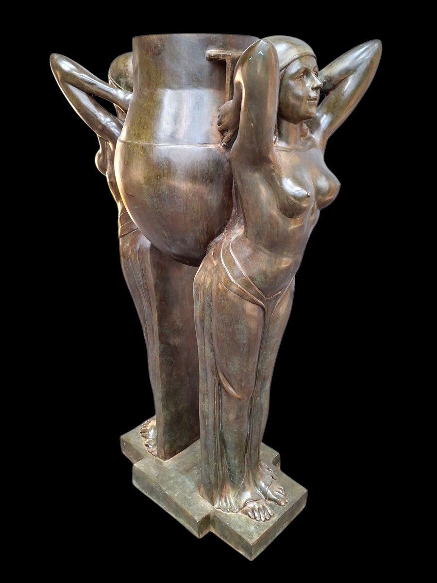 Solid Bronze Planter.