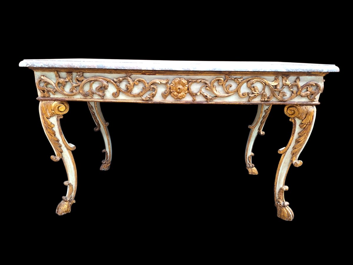 A Pair Of Marble Topped Wall Consoles.-photo-2