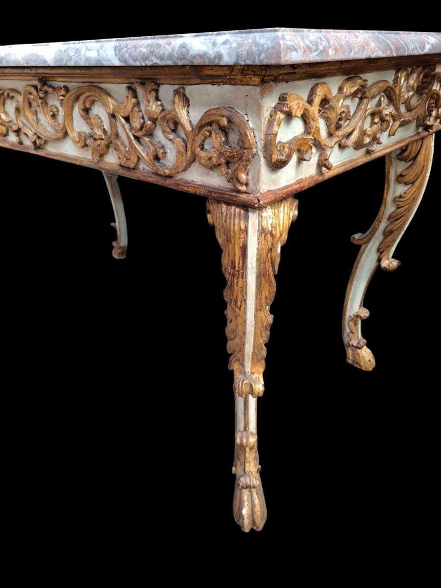 A Pair Of Marble Topped Wall Consoles.-photo-3