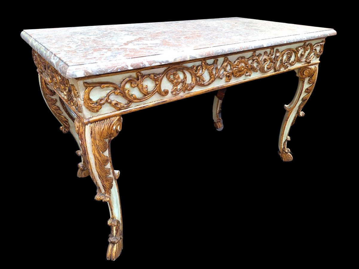 A Pair Of Marble Topped Wall Consoles.-photo-4