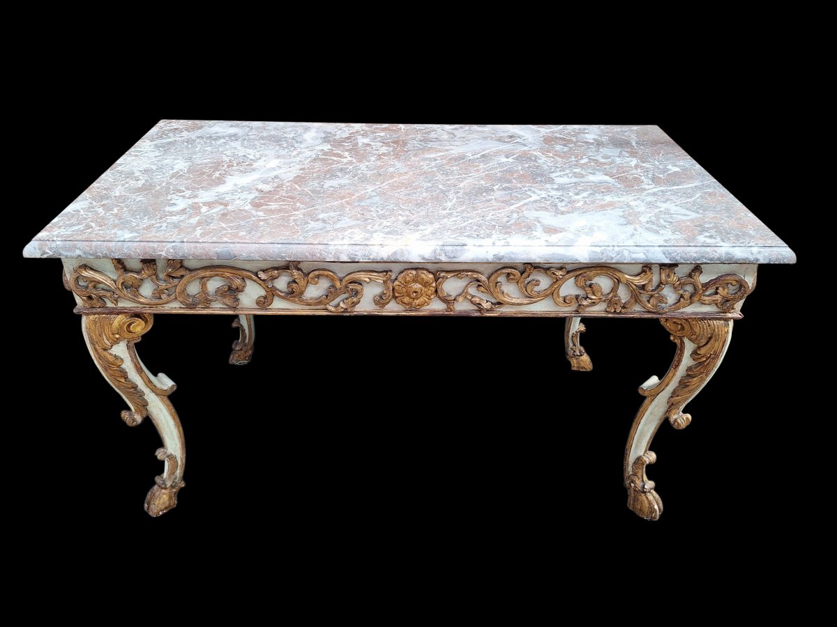 A Pair Of Marble Topped Wall Consoles.-photo-1