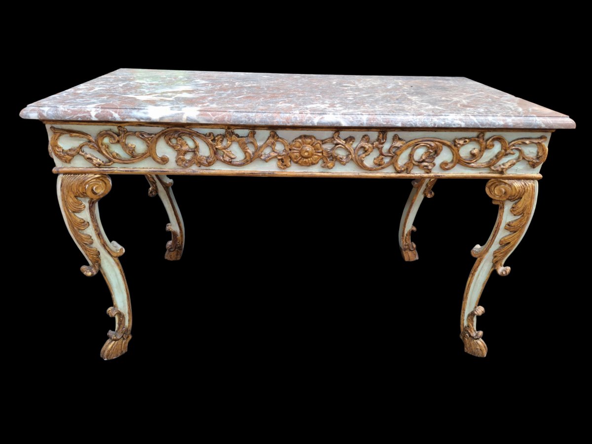 A Pair Of Marble Topped Wall Consoles.-photo-2