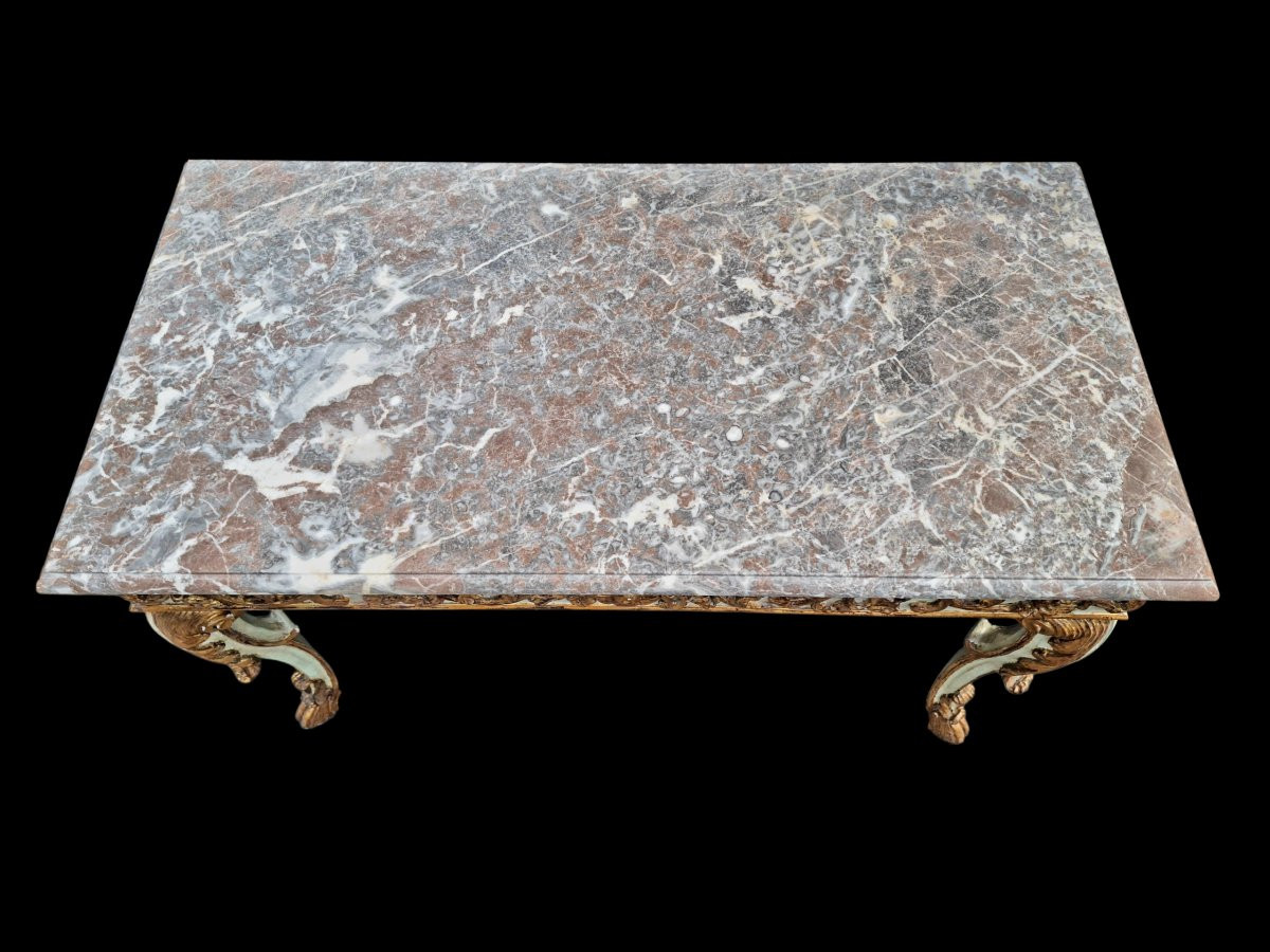 A Pair Of Marble Topped Wall Consoles.-photo-3