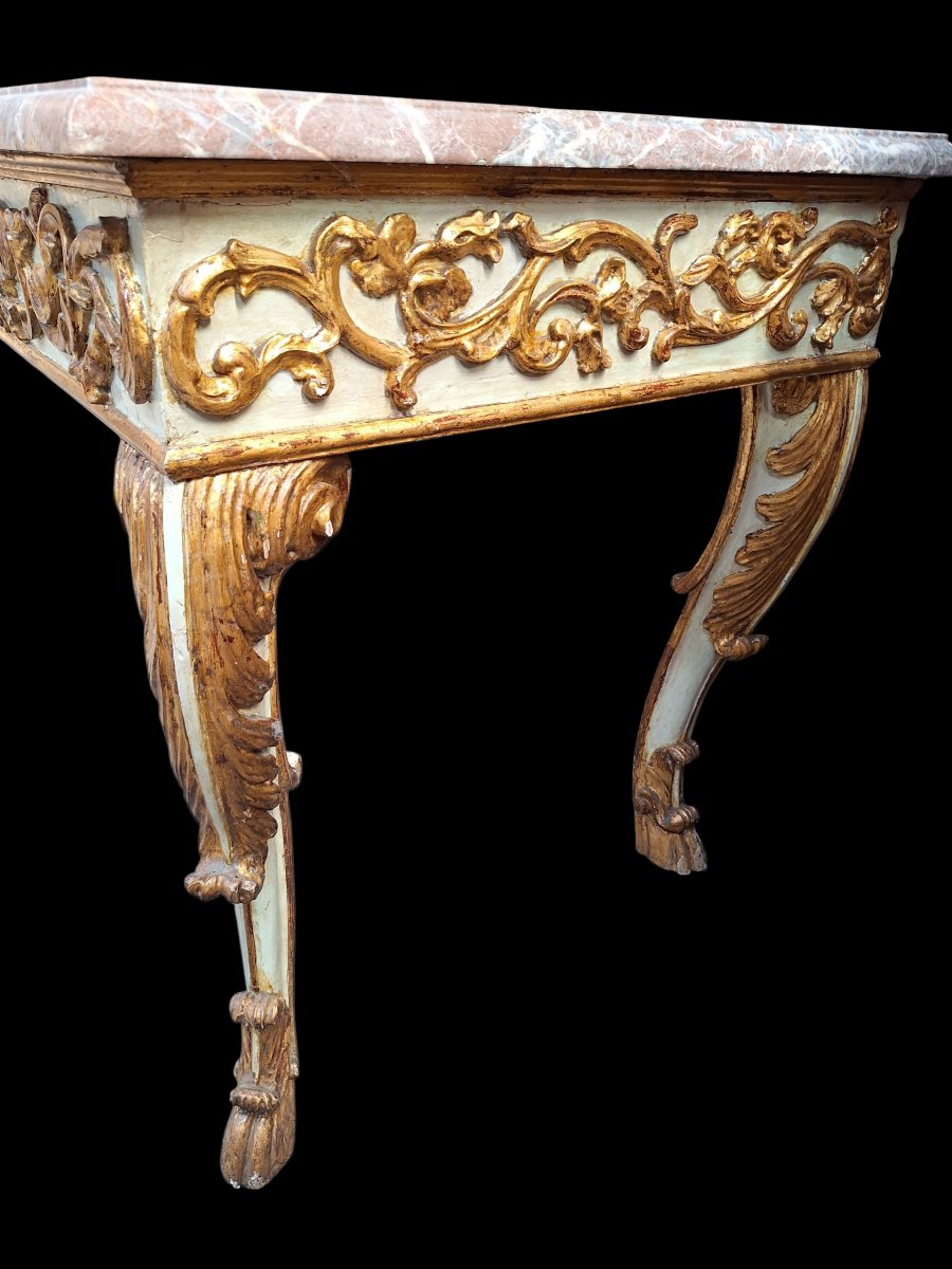 A Pair Of Marble Topped Wall Consoles.-photo-4