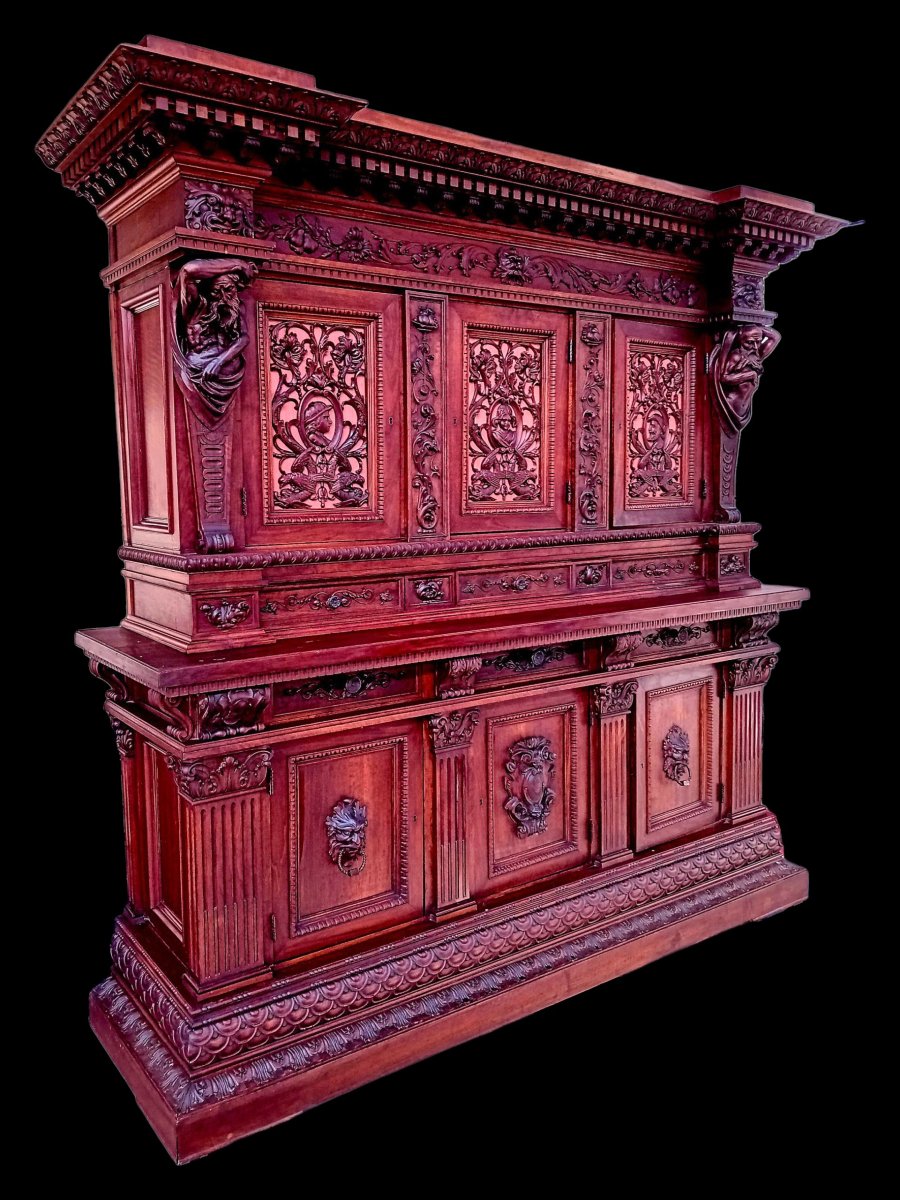 Buffet deux-corps en noyer -photo-3