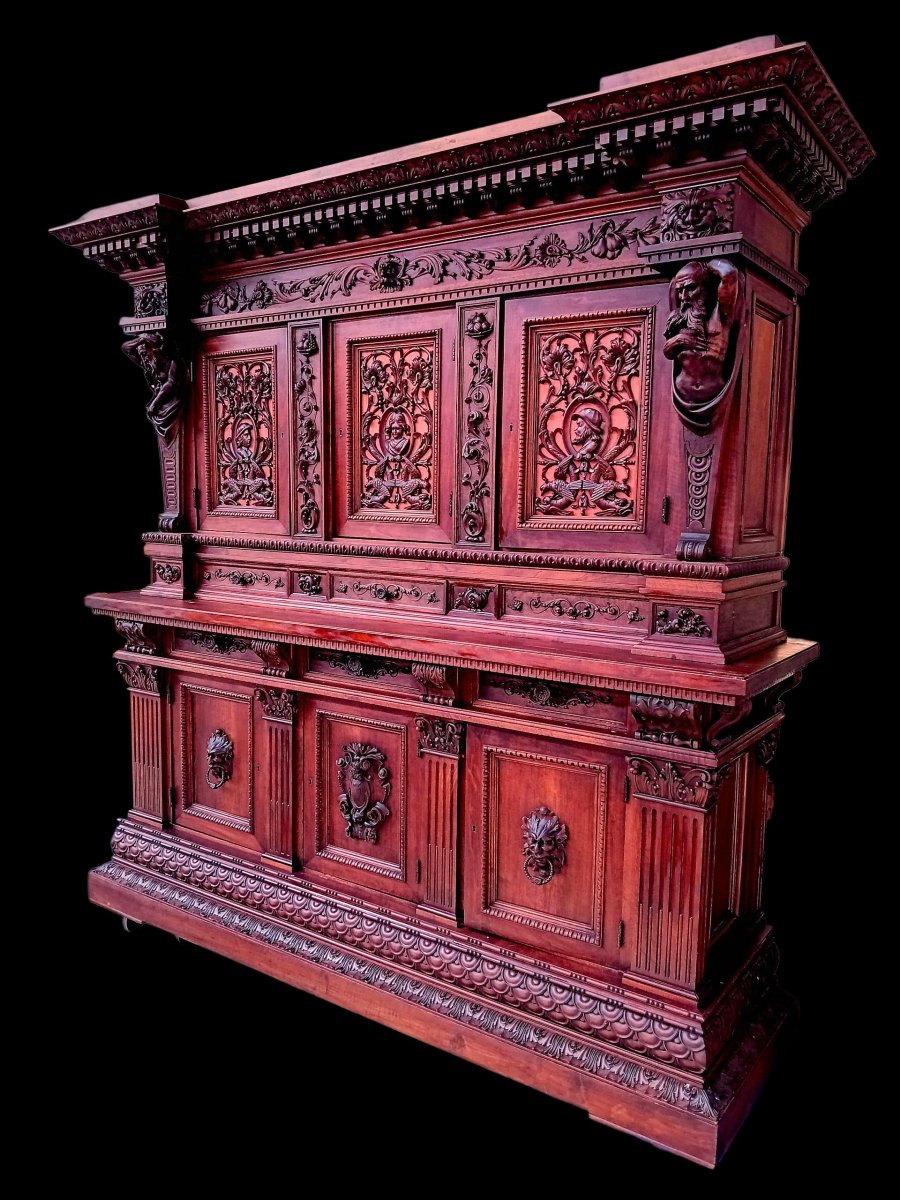 Buffet deux-corps en noyer -photo-4