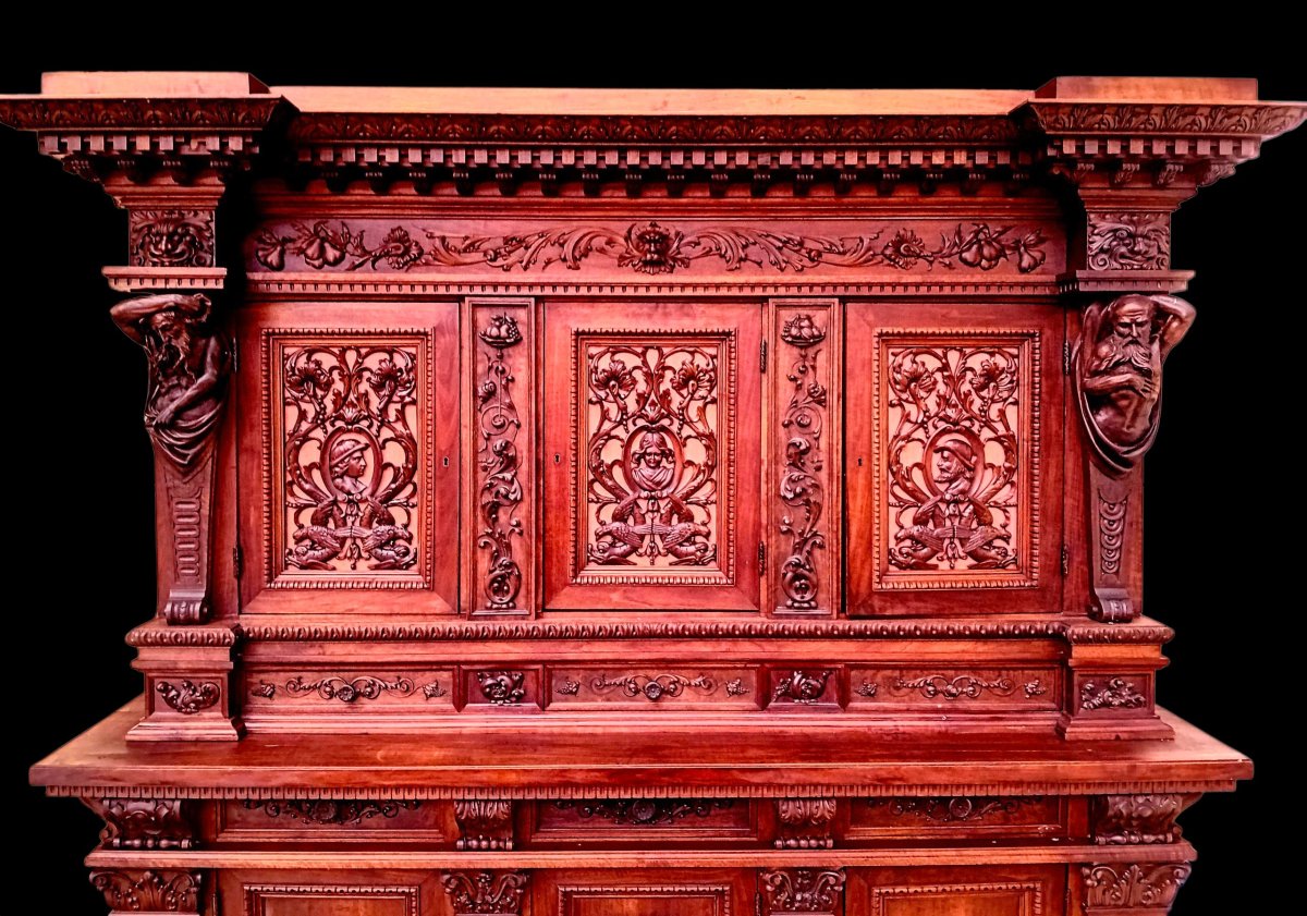 Buffet deux-corps en noyer -photo-3