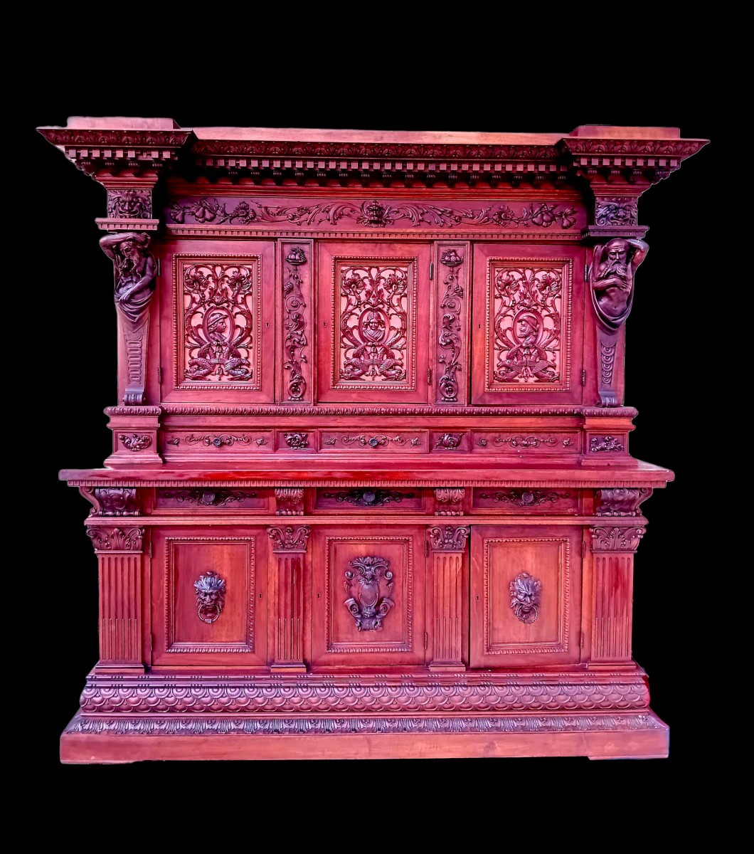 Buffet deux-corps en noyer 