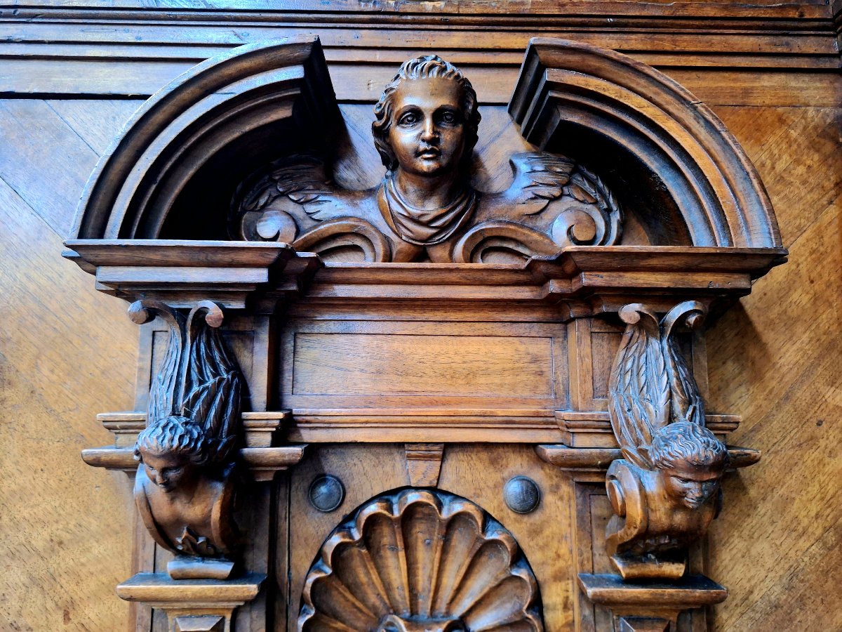 Carved  Baroque Cabinet In Walnut -photo-4