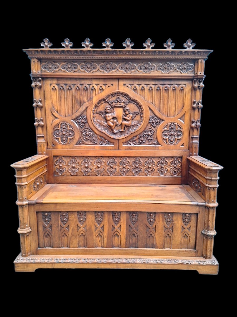 Banc coffre Neo-Gotique 