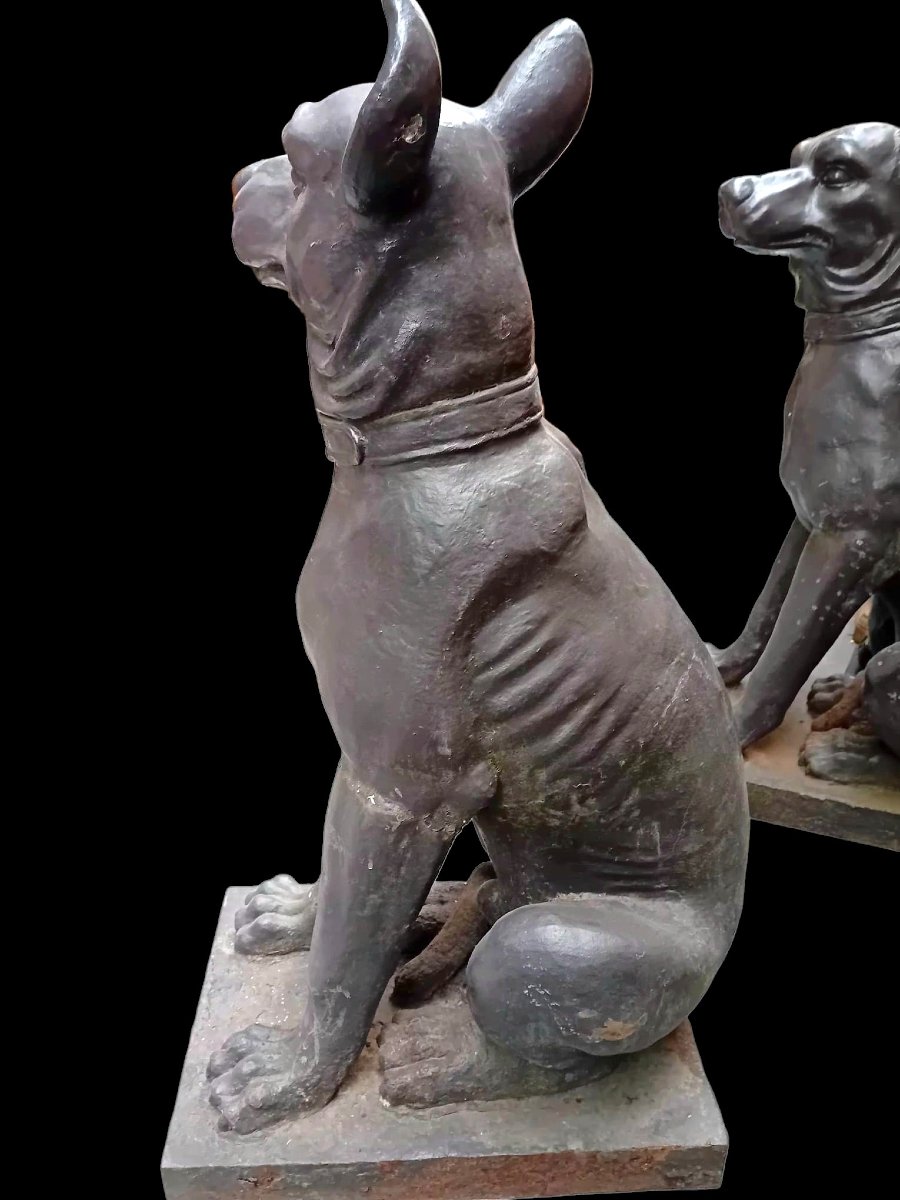 Paire de chiens en fonte -photo-3