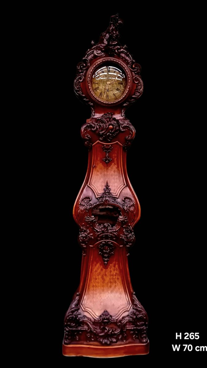 Horloge de parquet en noyer-photo-2