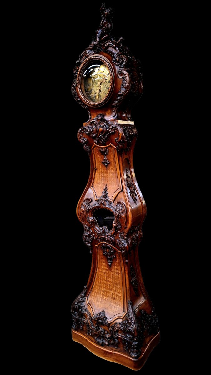 Horloge de parquet en noyer-photo-1