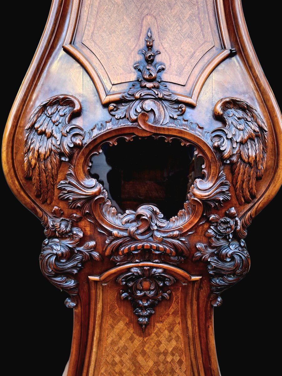 Horloge de parquet en noyer-photo-2