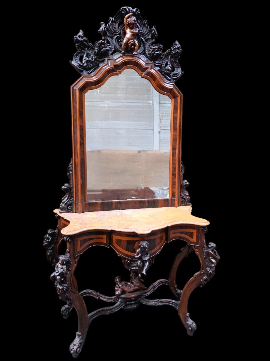 Walnut Console Table-photo-2