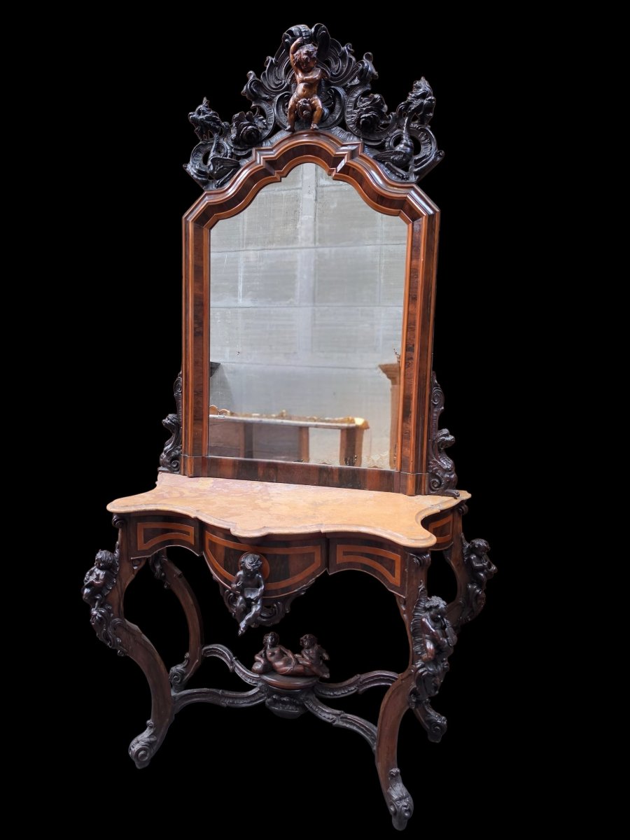 Walnut Console Table-photo-3