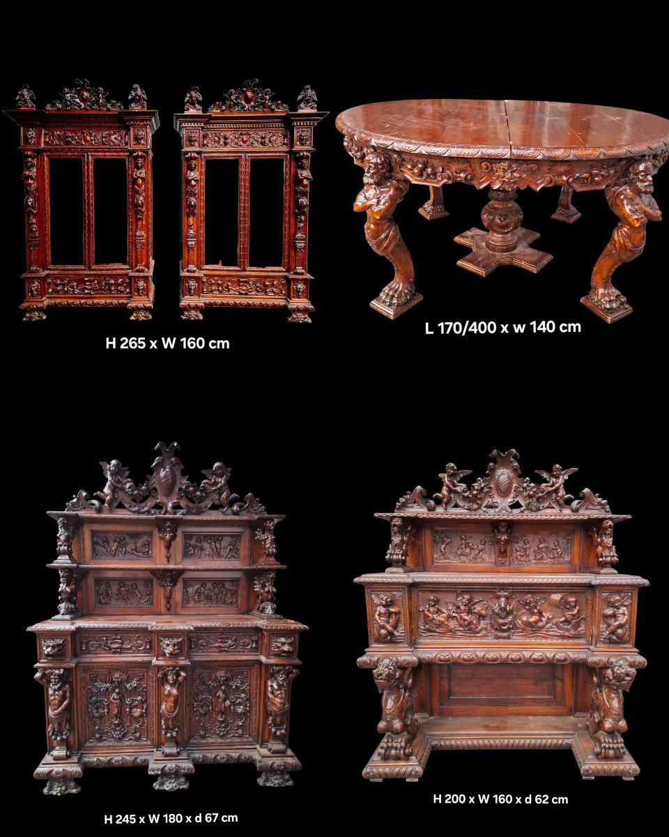 Meubles Neo-Renaissance en noyer -photo-7