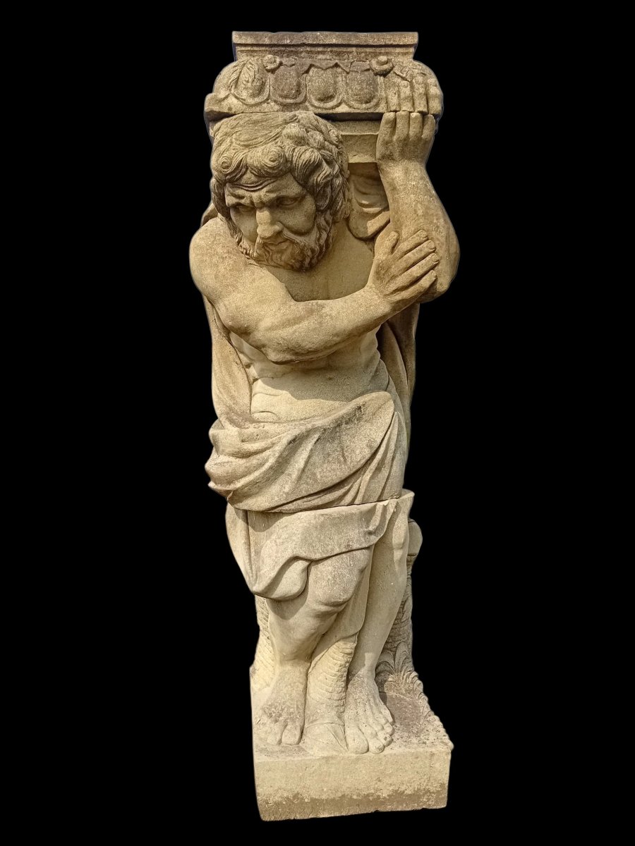 Paire de colonnes en pierre de France -photo-2