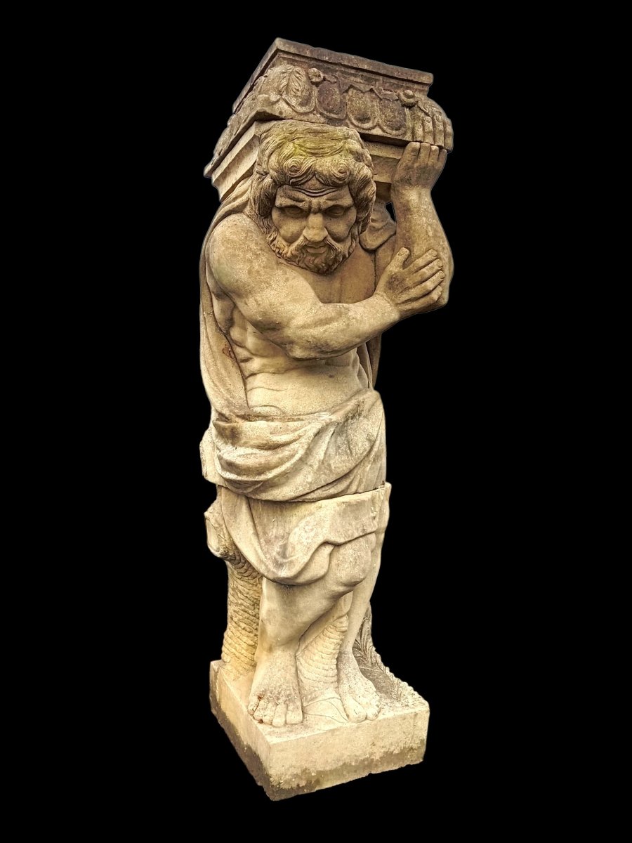 Paire de colonnes en pierre de France -photo-3