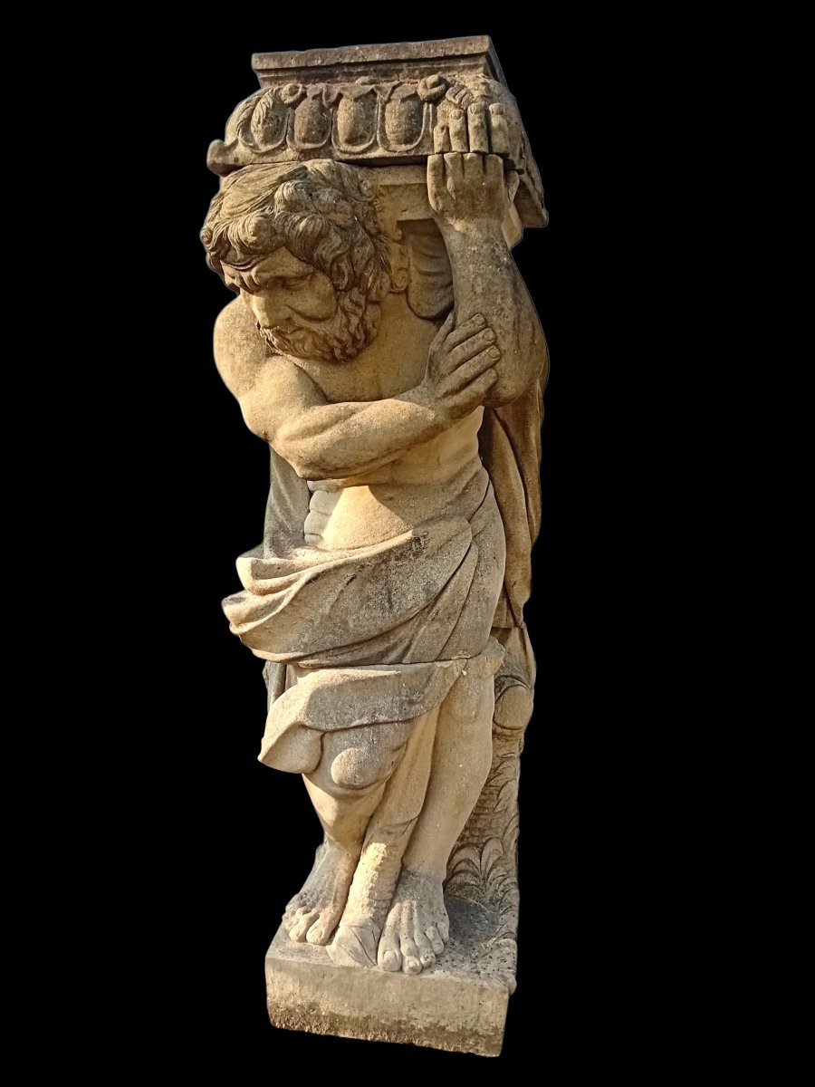 Paire de colonnes en pierre de France -photo-1