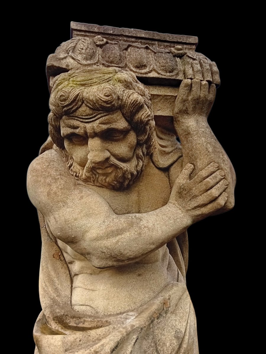 Paire de colonnes en pierre de France -photo-3