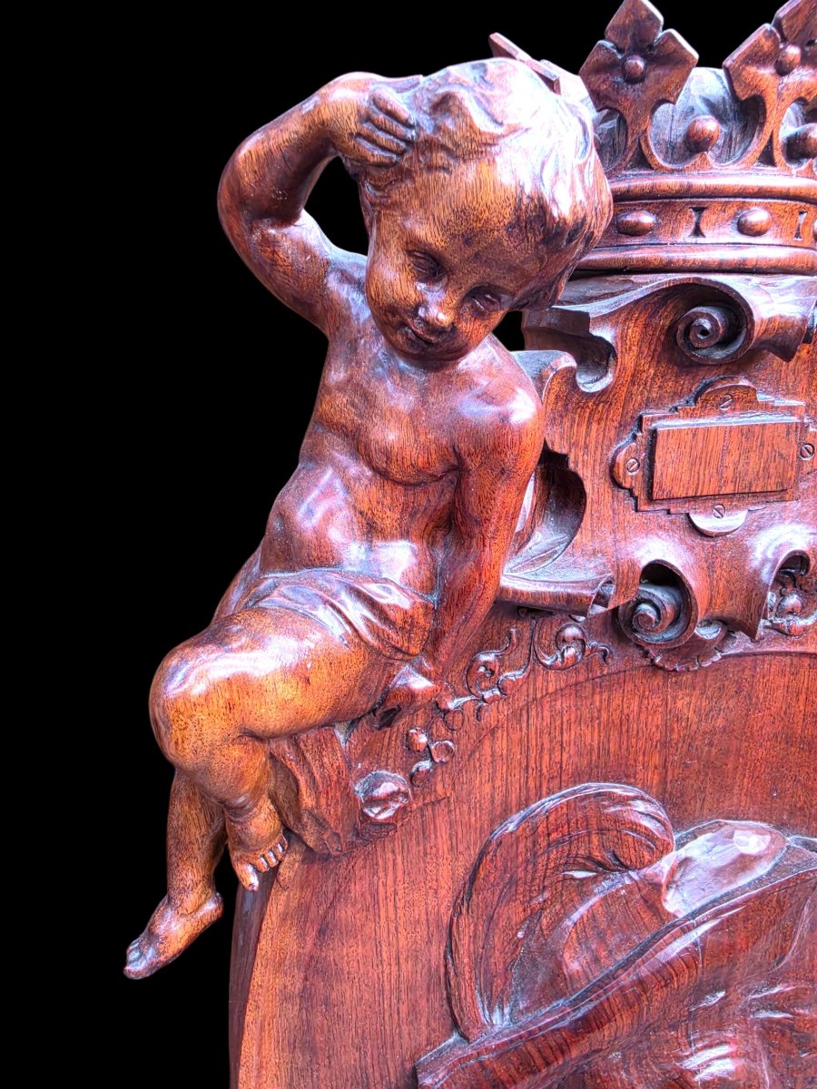 Paire de médaillons en noyer-photo-3