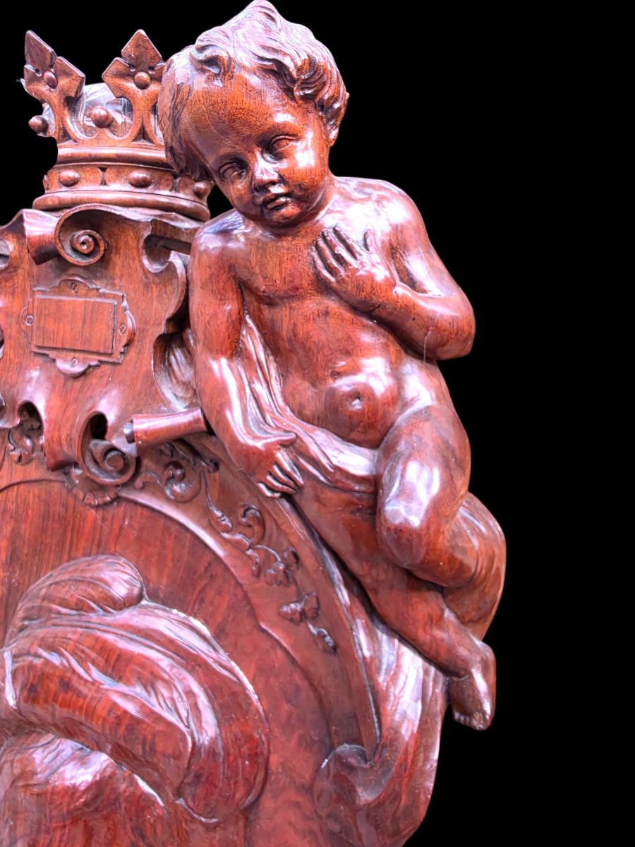 Paire de médaillons en noyer-photo-4