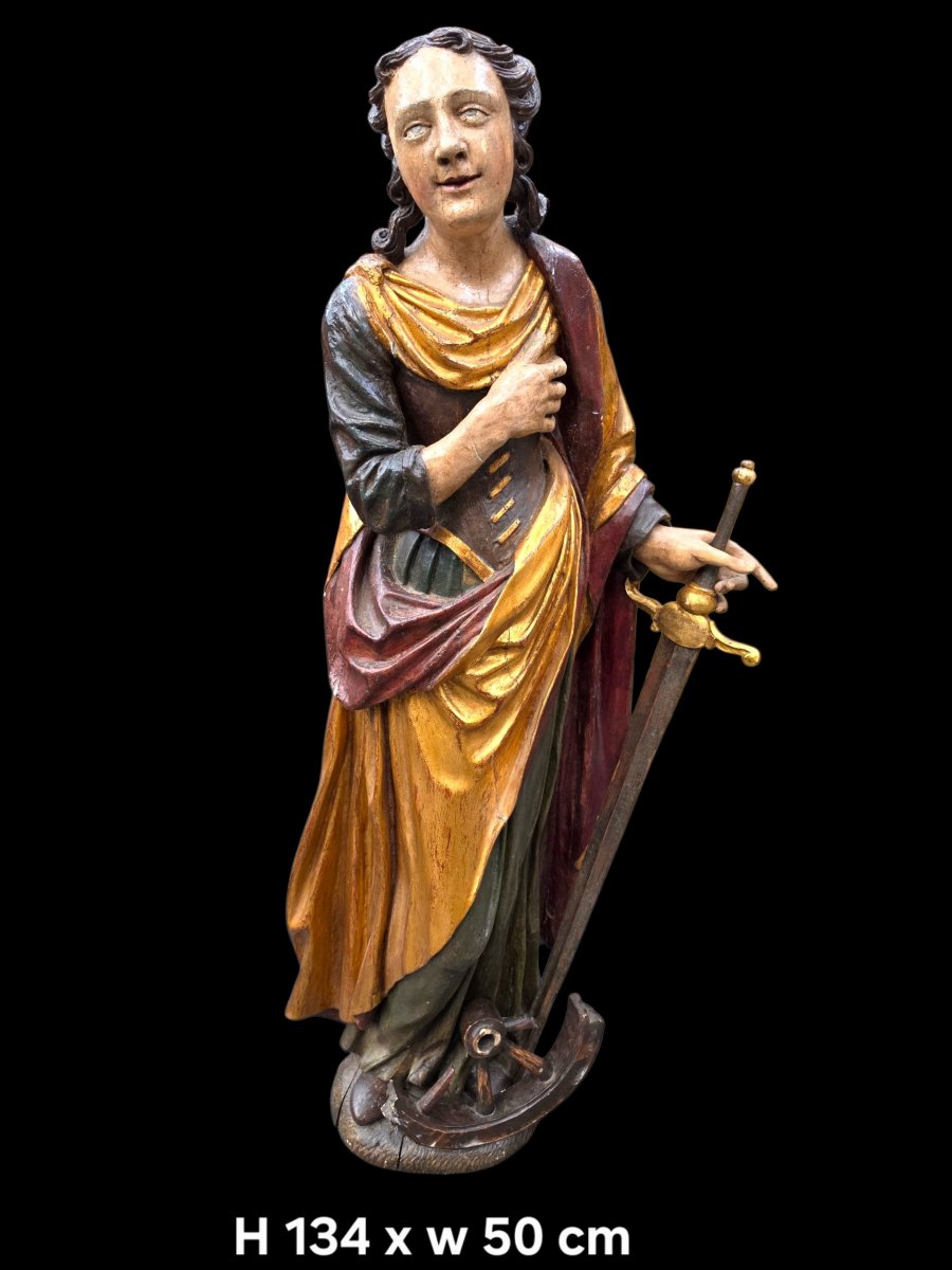 Polychrome Wooden Statue -photo-3