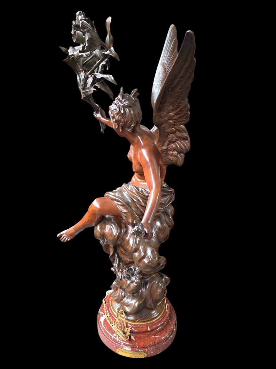 "the Awakening Of Spring" Bronze Floor Lamp-photo-2