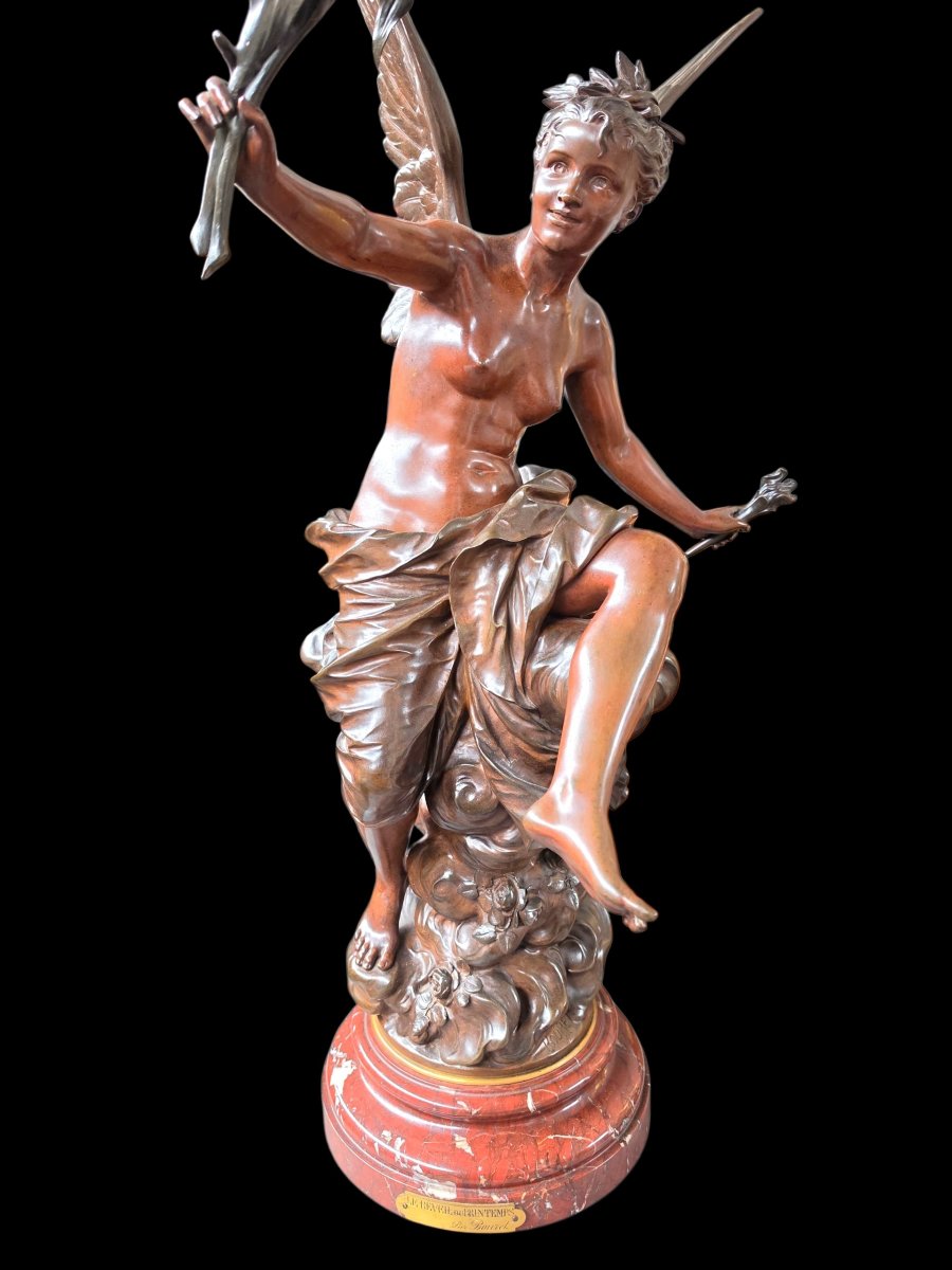 "the Awakening Of Spring" Bronze Floor Lamp-photo-3