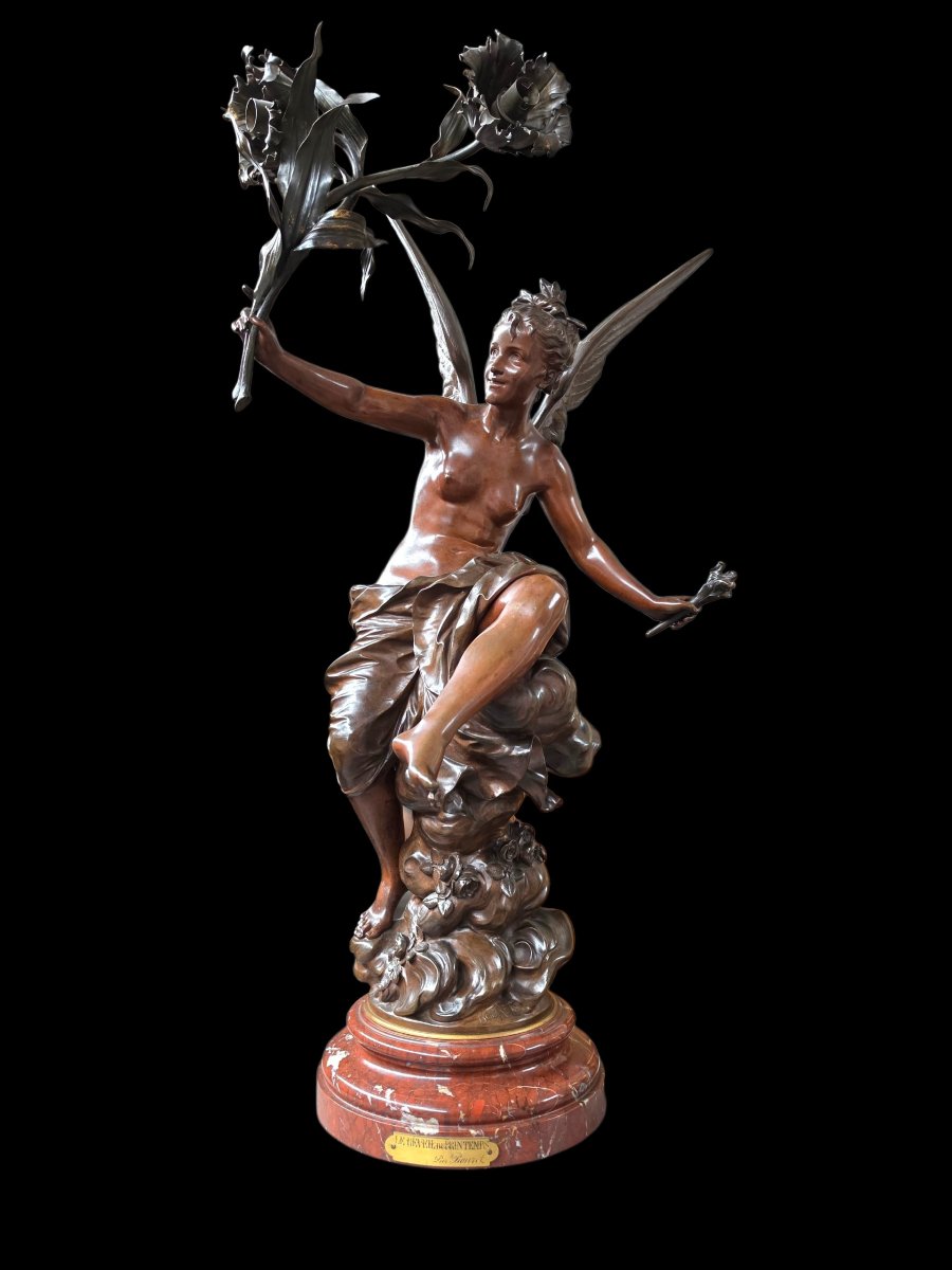 "the Awakening Of Spring" Bronze Floor Lamp-photo-1